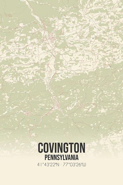 Vintage map of Covington (Pennsylvania), USA. by Prints of Place