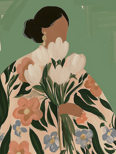 Woman with Tulips