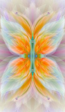 Mandala digital art 'Happy butterfly' van Ivonne Fuhren- van de Kerkhof