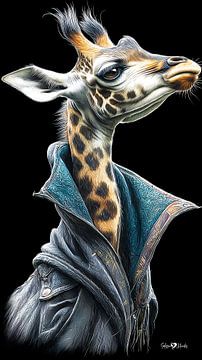 Giraffe Porträt von Gelissen Artworks