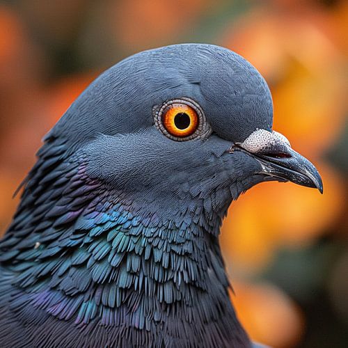 Close up of a Pigeon's Head and Neck