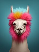Vision joyeuse : personnalité colorée du lama
