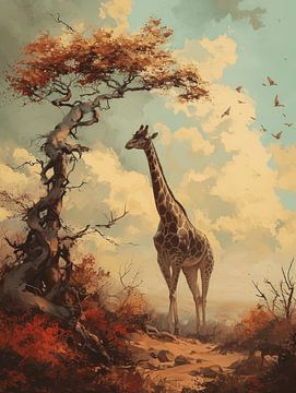 Surrealisme in een bijzonder landschap - Giraffe van Eva Lee