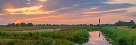 Panorama Sonnenaufgang Windmotor Oudega von Henk Meijer Photography