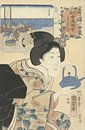 De ijverige serveerster, Utagawa Kuniyoshi, 1852. Japanse kunst ukiyo-e. van Dina Dankers thumbnail