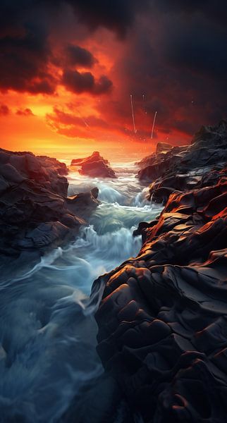 L'heure dorée au bord de la mer par fernlichtsicht