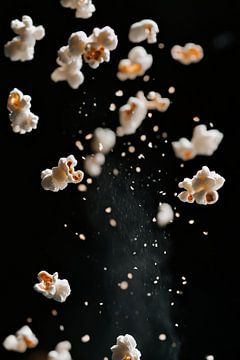 Flying popcorn kernels in the dark by Poster Art Shop