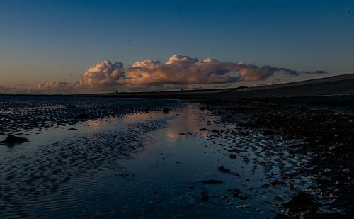 Sunset with beautiful cloud in Zeeland