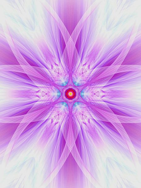 Mandala digital art 'Purple star by Ivonne Fuhren- van de Kerkhof