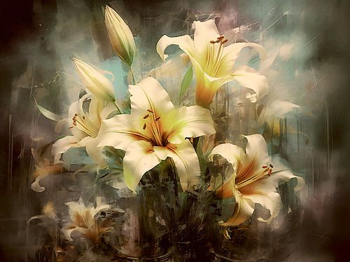 White Lilies Vintage