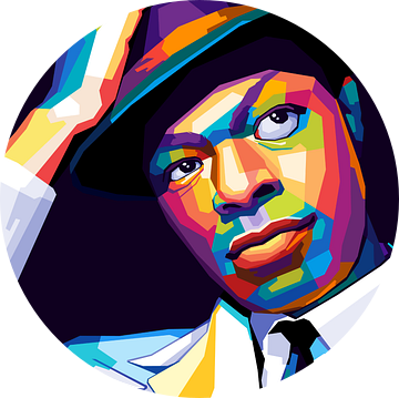 Nat King Cole kleurrijke pop-art van Noval Purnama