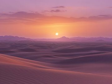 Ontwakende dag in de woestijn van fernlichtsicht