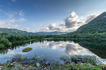 Reflection in a beautiful lake in Geilo, Norway