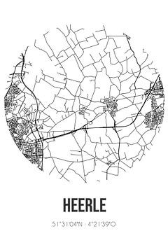 Heerle (Noord-Brabant) | Landkaart | Zwart-wit van Rezona