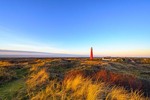 Schiermonnikoog panorama in de duinen met de vuurtoren