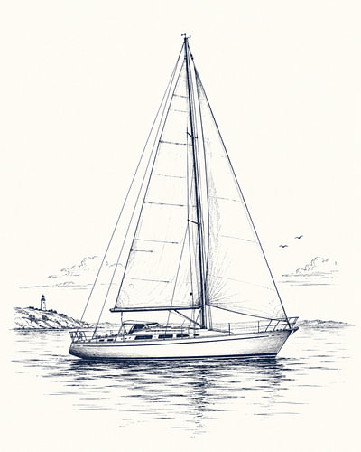 Segelboot-Tätowierung