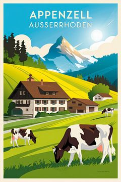 Appenzell Ausserrhoden Vintage Reisposter van Poster Art Shop