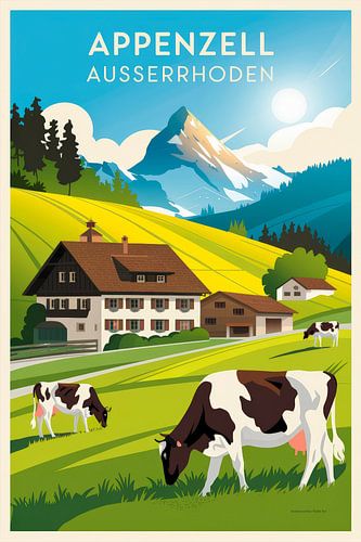 Appenzell Rhodes-Extérieures Vintage Travel Poster sur Poster Art Shop