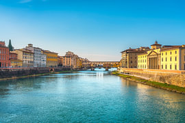 Ponte Vecchio and Arno River Cityscape in Florence, Italy by Stefano Orazzini