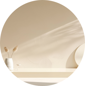 Moderne stilleven in het wit met schaduw panorama van Digitale Schilderijen