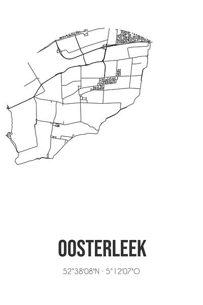 Oosterleek (Noord-Holland) | Map | Black and White by Prints of Place