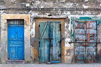 Three old doors in the medina of Essaouira