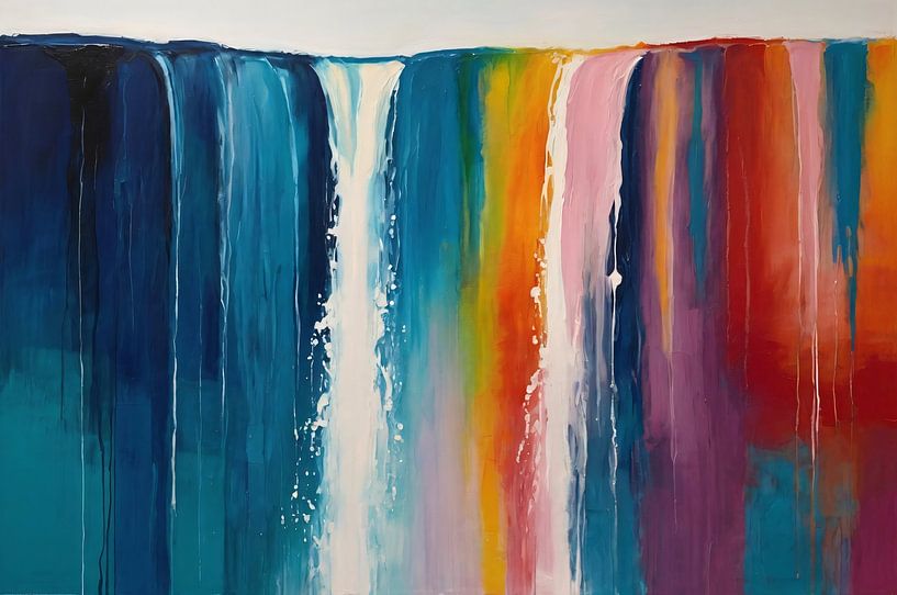 Kleurrijke waterval abstract van Art & Soul Creations