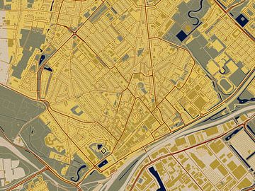 Kaart van Beverwijk in de stijl van Gustav Klimt van Maporia