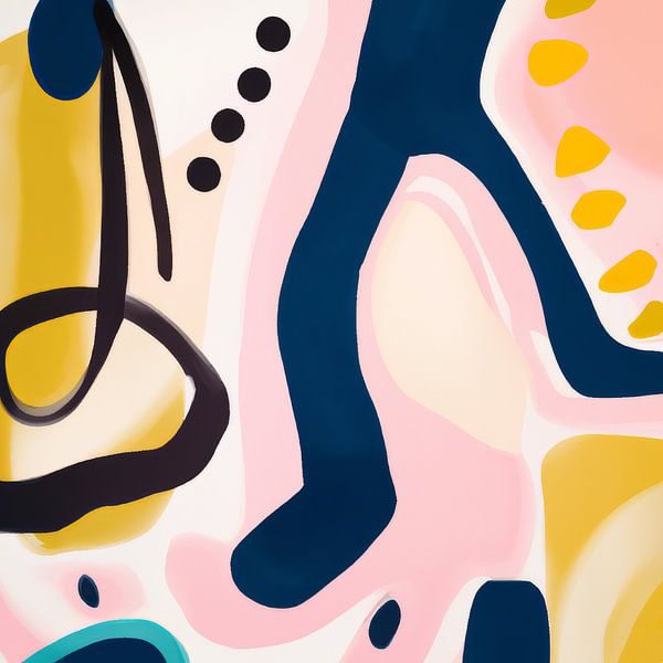 Abstract modern shapes and lines in pastel colours by Studio Allee