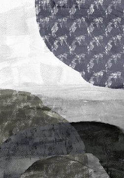 De nieuwe werelden. Minimalistisch abstract landschap. van Dina Dankers