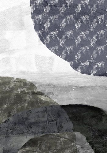 De nieuwe werelden. Minimalistisch abstract landschap.