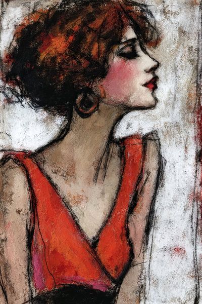 England Women's Portrait Painting by Abstract Painting