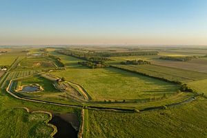 Schokland ehemalige Insel in der Zuiderzee in Flevoland von oben
