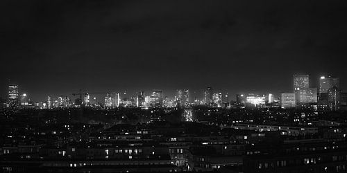 Rotterdam Skyline Panorama (black and white)