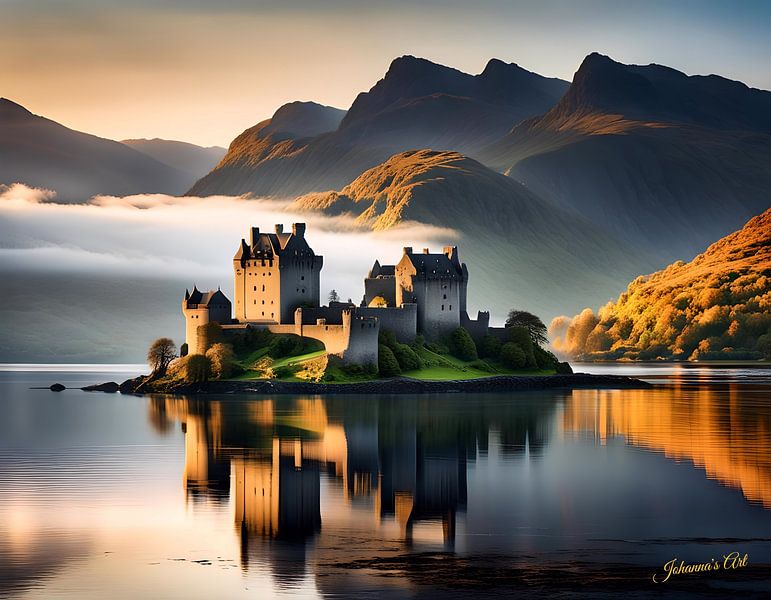 Schloss-Traumlandschaft - Eilean Donan Castle, Schottland 1 von Johannas Art Creations