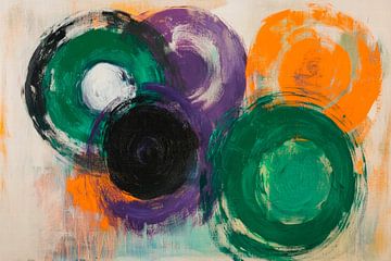 Colourful circle formation - abstract and lively by Poster Art Shop