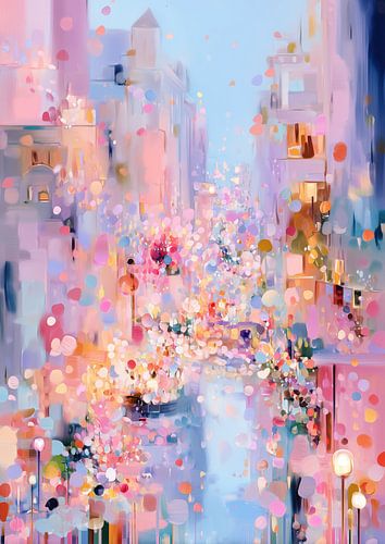 ville pastel | Nuit pastel dans la ville