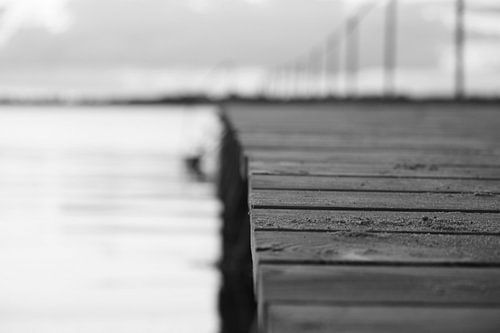Jetty in black and white