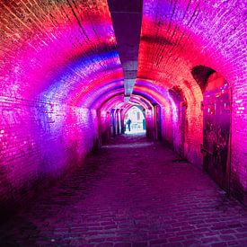 Colourful bicycle tunnel in Utrecht by joost bosmans