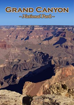 Vintage poster, Grand Canyon National Park, Arizona, Amerika van Discover Dutch Nature