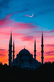 Abendliche Moscheen-Silhouette von Poster Art Shop