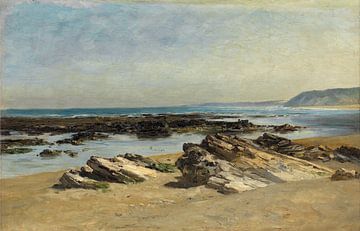 Carlos de Haes-Rustige zeezicht, Reef View, Antiek landschap