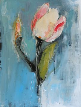 Tulipe, peinture colorée sur Studio Allee