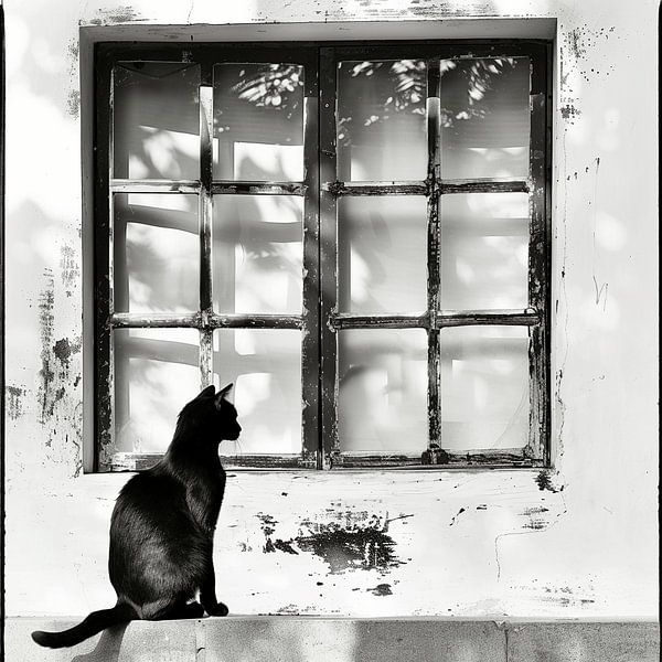 Minimalist Mysteries - The Black Cat at the Window by Karina Brouwer