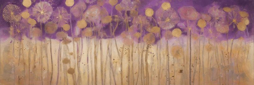 Champ de fleurs violet et or par Whale & Sons