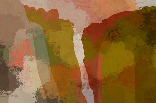 Warme abstracties in pasteltinten. Moderne abstracte kunst IX