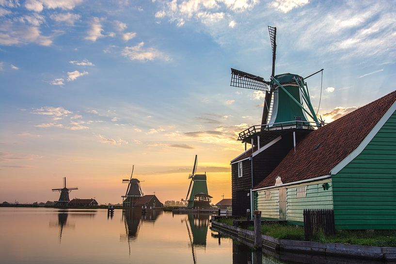 Zaanse Schans im Morgengrauen von Arno Prijs