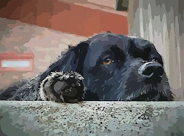 Luie jacht hond (cartoon ) van evelien kampert