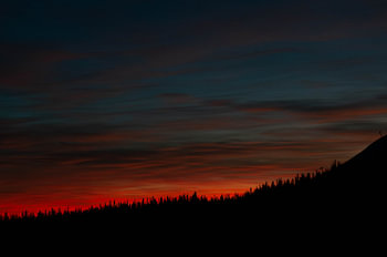 Sonnenuntergang Trysil, Norwegen