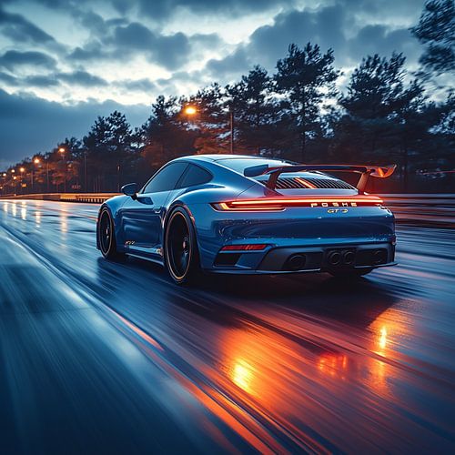 Blauwe Porsche 911 GT3
